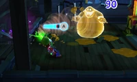 Luigi fighting a Gobber.
