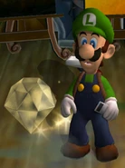 Luigi Next to a Gold Diamond