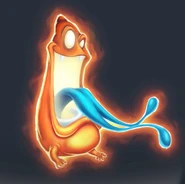 A Trapper sticking out it's tongue