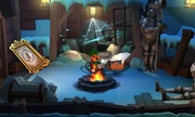  with his  vacuuming a log in the Smuggler's Hideout