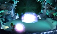 The Shrewd Possessor about to charge through a portal in the first antechamber.