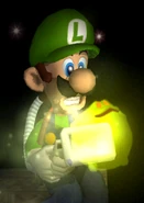 Being held by vacuum.