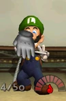 Luigi Holding Mario's Glove
