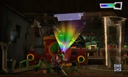 Luigi using the Dark-Light Device to uncover a part of a pipe.