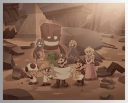 LM3 Credits 01.jpg (83 KB) Gooigi in one of the photographs that appear in the final credits of Luigi's Mansion 3, about to build the new hotel with the other characters.