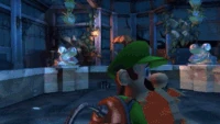 A Sneaker's first appearance, scaring Luigi and stealing the special key.