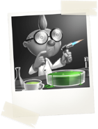 Polaroid-1 entry 6.png (67 KB) E. Gadd trying and failing to extinguish fire with a liquid version of the Goo.