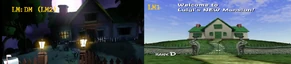 A comparison between the Rank D mansion and Luigi's home in Luigi's Mansion: Dark Moon