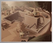 Three Toads building the new hotel during the ending credits.