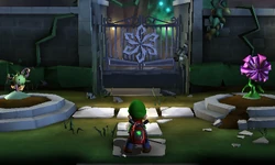 Luigi inside the Courtyard