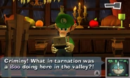 E. Gadd's dialogue to Luigi after capturing the Boo, which completes the mission.