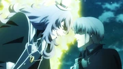 Nosgalia using his divine words on Shin.