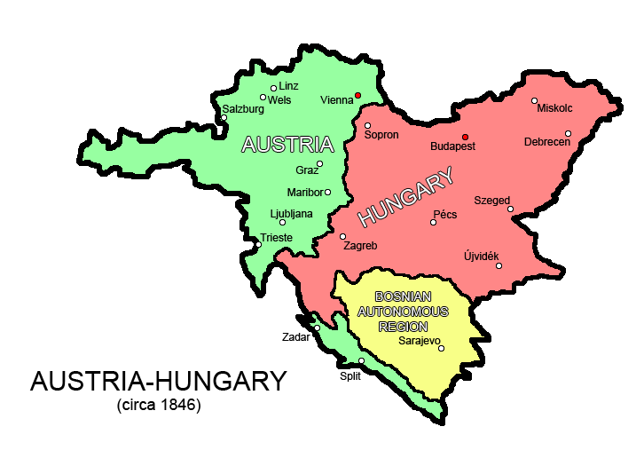 Карта австрии и венгрии