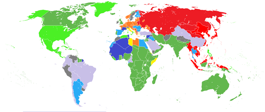 Map of alternate participants in World War II