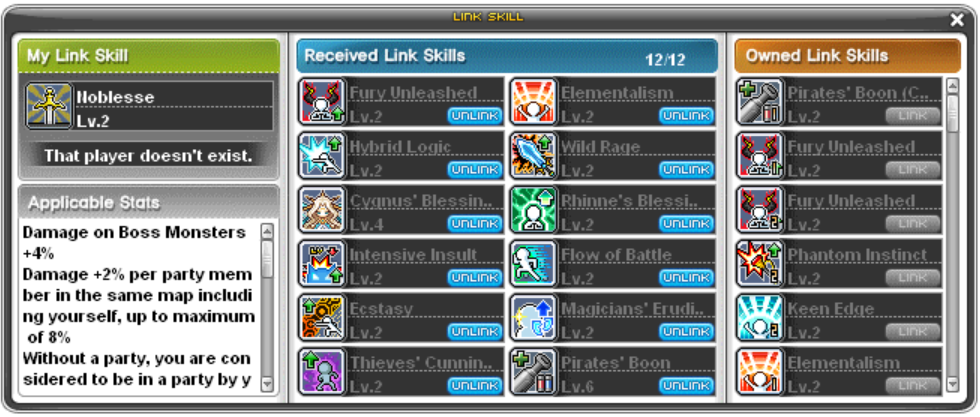 Maplestory link skills