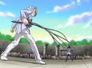 Alviss tangled up by Rolan's Rapier Whip