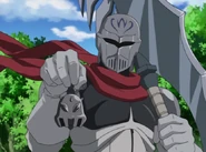 Caldea's Orb holding a Dimension ÄRM in his right hand.