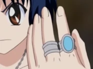 The first unused ring on her index finger.