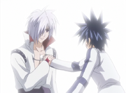 Phantom pulling the Purific Ave into his body, setting Alviss free from the curse.