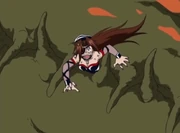 Candice caught in the jaws of Mehitos.