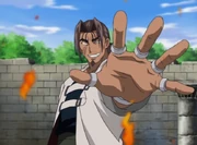 Alan showing off his power at the very beginning of the fight.