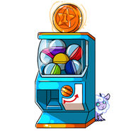 Capsule Machine rewards you with one limited edition item. Tokens cost 1 AU but are gained for free from Balloon Burst or if you're lucky the Fruit Machine.