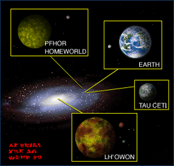 Galaxy map showing relative location of Tau Ceti