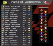 The starting line-up for the race.