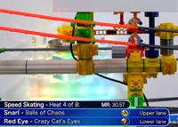 Red Eye in the starting gate of  alongside  from the 