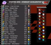 The starting line-up for the race.