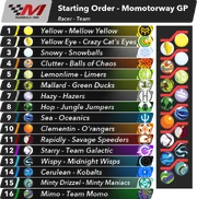 The starting line-up for the race.