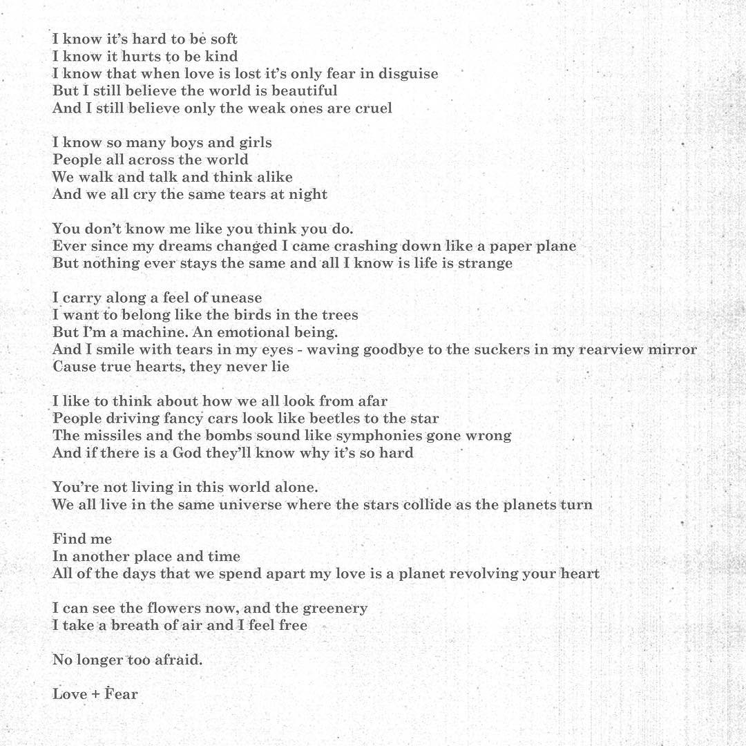 Love Fear Poem Marina And The Diamonds Wiki Fandom Love Fear Poem Marina And The Diamonds Wiki Fandom