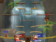 Donkey Kong y Diddy Kong en Rumble Falls (Brawl)