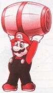 Mario Holding a Barrel