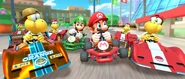Roter Koopa (Freerunning) und Gold-Koopa (Freerunning) in Mario Kart Tour