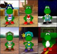 Yoshi en todos sus trajes