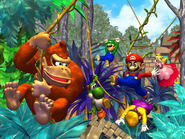 The promotional art of DK's Jungle Adventure.