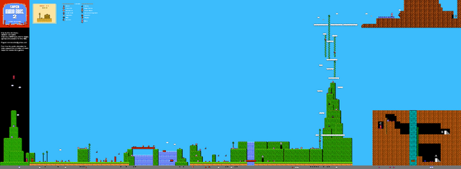 SMB2 World 1-1 NES level map