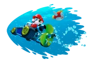 Mario Artwork - Driving Underwater - Mario Kart 7.png (4.25 MB) Mario driving underwater.