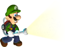 Luigi utilisant sa lampe-torche