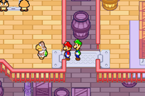 Mario et Luigi à proximité de la zone de chargement des Goombas.