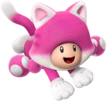 Illustration de Toadette chat pour Super Mario Maker 2