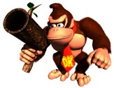 Donkey Kong mit der Kokos-Kanone
