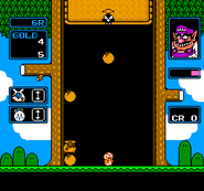 In "Round Game", Wario will occasionally pop up to increase the game's speed and lower the ceiling.