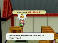 In the Glitz Pit storage room, on top of a box that can only be accessed with the help of Koops or Mini-Yoshi