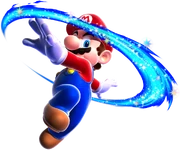 Mario star-spinning in Super Mario Galaxy