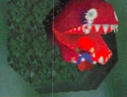 Mario sees Unagi in his hole.