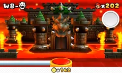 Bowser's first castle and second castle as seen in Super Mario 3D Land.