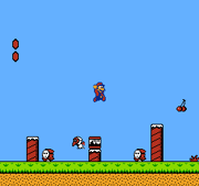 Mario in World 1-1 of Super Mario Bros. 2.
