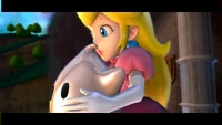 Peach holding Luma in the intro of Super Mario Galaxy
